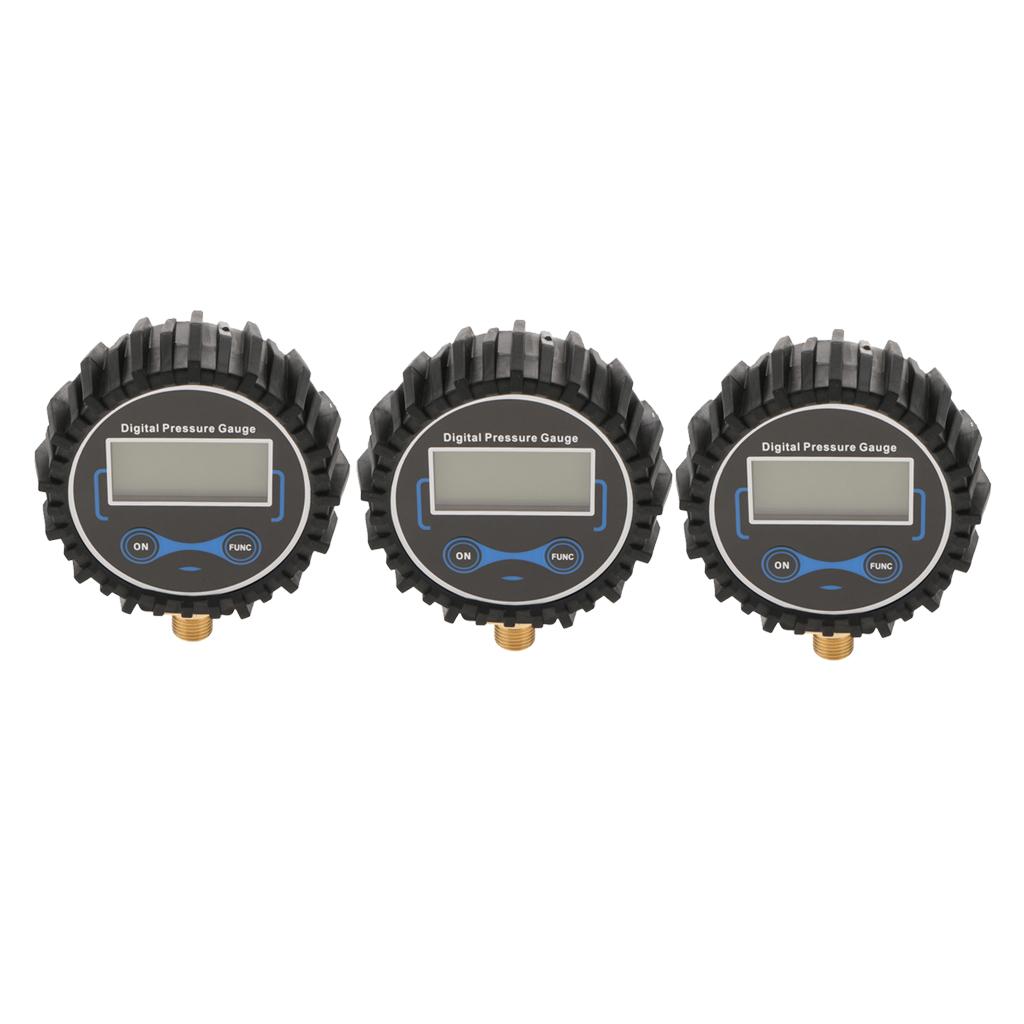 3pcs Digital Tire Pressure Gauge Air Compressors Tool Accessories 200 PSI