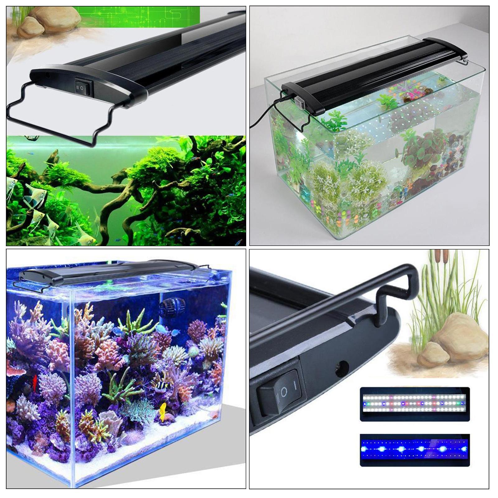 LED Aquarium Light Fishes Tank Light with Extendable Brackets Full Spectrum