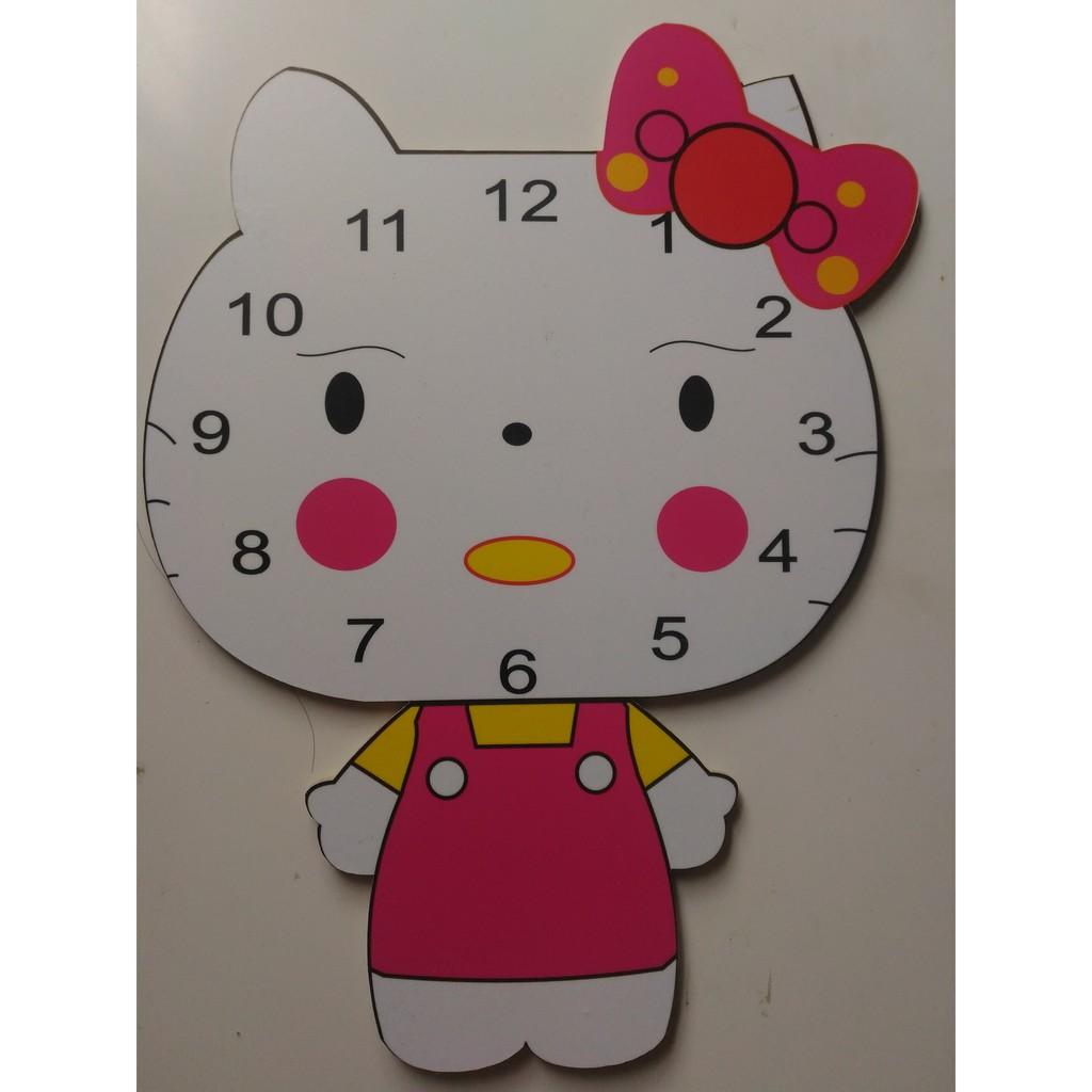 Đồng hồ treo tường Mèo Kitty ngộ nghĩnh