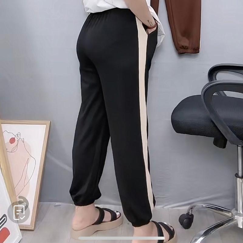 Quần jogger nữ bigsize nữ ống rộng bo gấu BIGSIZE CÔ NHỎ, Quần thể thao 58-95kg SSUON - Màu Nâu Socola