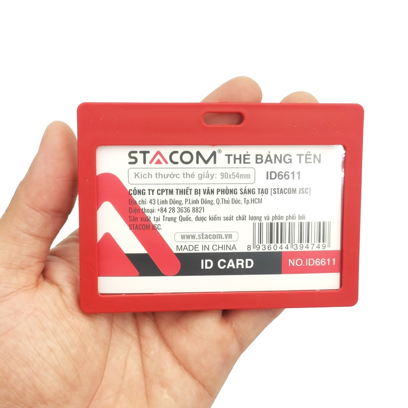 Bảng Tên Nhựa Stacom ID6611 - Màu Đỏ