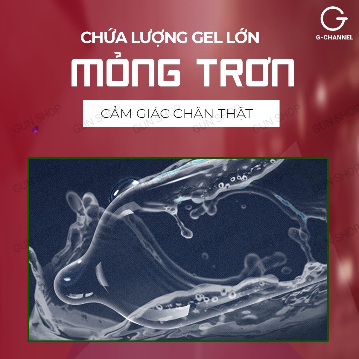 Bao cao su OKHQ - Hương dâu kèm 1 chiếc BCS Gun Super Thin