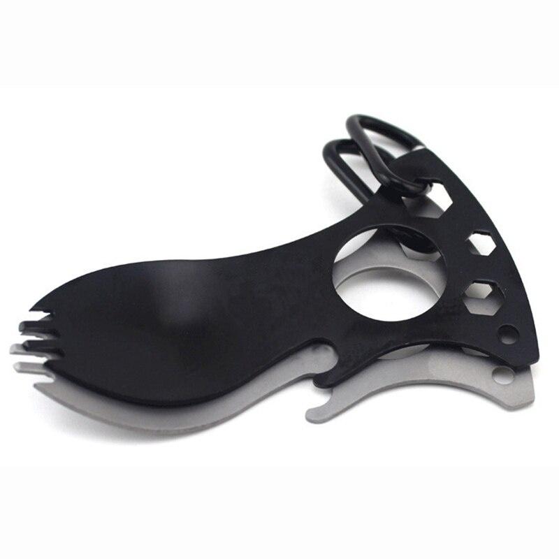 Camping Fork Spoon bottle opener Multi-function Stainless Steel Cutlery Spoon Fork Outdoor Cooking Camping Equipment