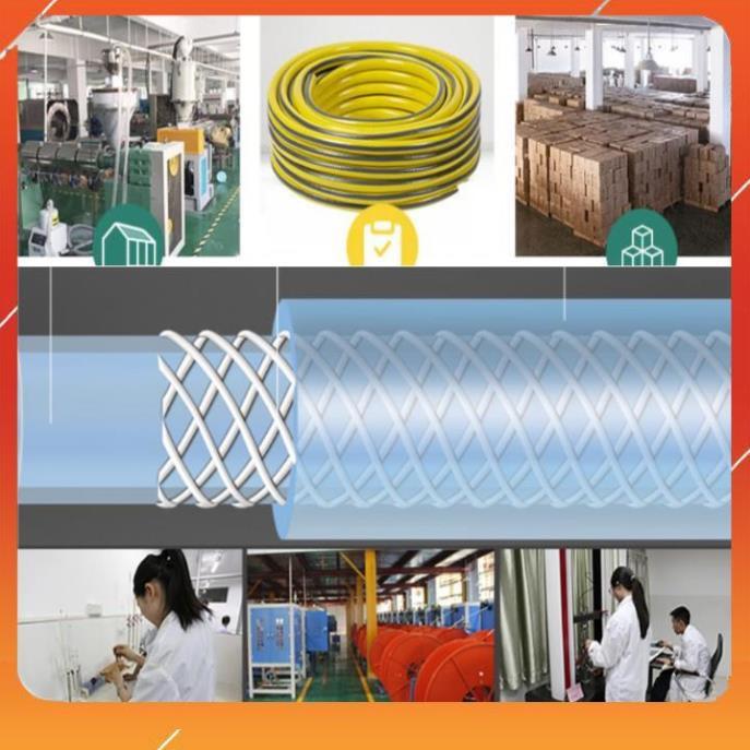 Bộ dây vòi xịt bơm nước tưới rửa , tăng áp 3 lần, loại 7m, 10m 206701 đầu đồng, cút,nối vàng + mở chai