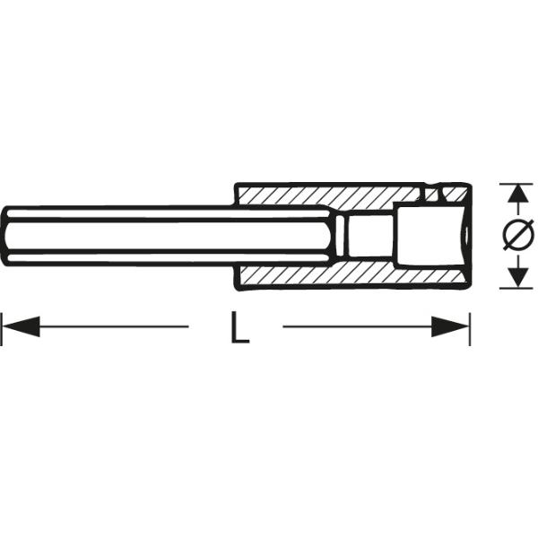 Đầu Lục Giác Size 4 Vuông 1/4 Inch Holex 631720 - Hàng Chính Hãng 100% từ Đức