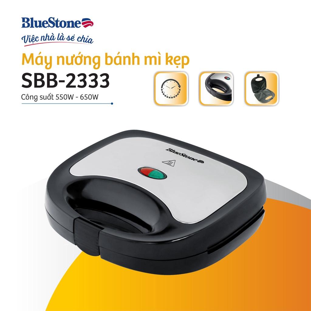 Máy Nướng Bánh Mì BlueStone SBB-2333, Công Suất 650W, 2 Mặt Nướng Phủ Ceramic, Hàng Chính Hãng