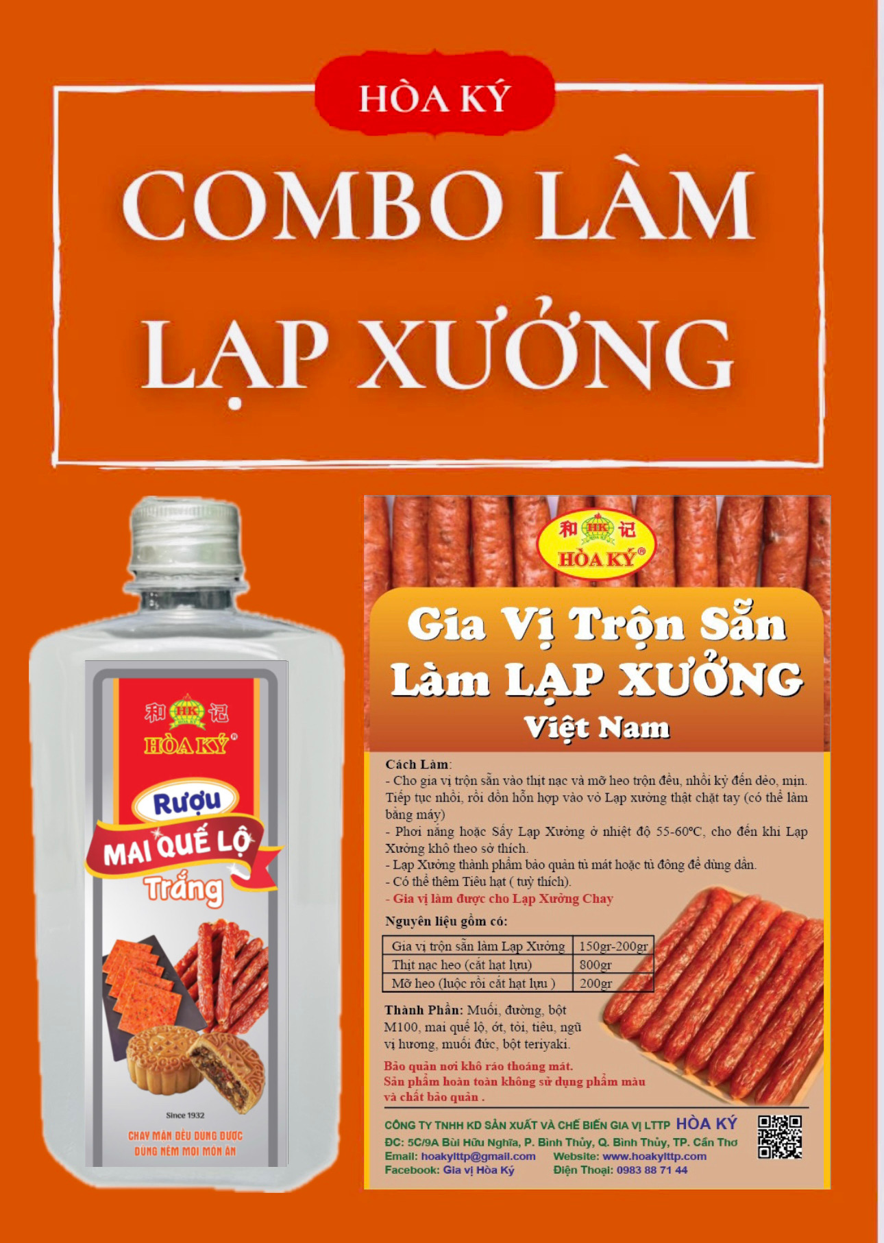 Gia vị trộn sẵn làm lạp xưởng hương vị tuyệt hảo