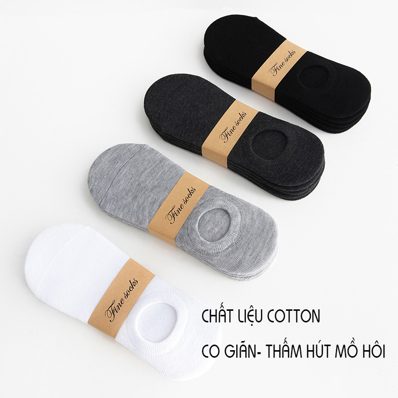 Tất Cổ Ngắn Cotton Nam Nữ Thoáng Khí Thấm Hút Mồ Hôi Chống Tụt PK506