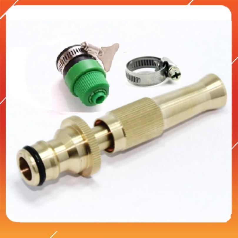 Đầu vòi bơm đồng xịt thẳng, chỉnh nhiều chế độ rửa xe, tưới cây tiện ích kèm dây dài 5m 206587