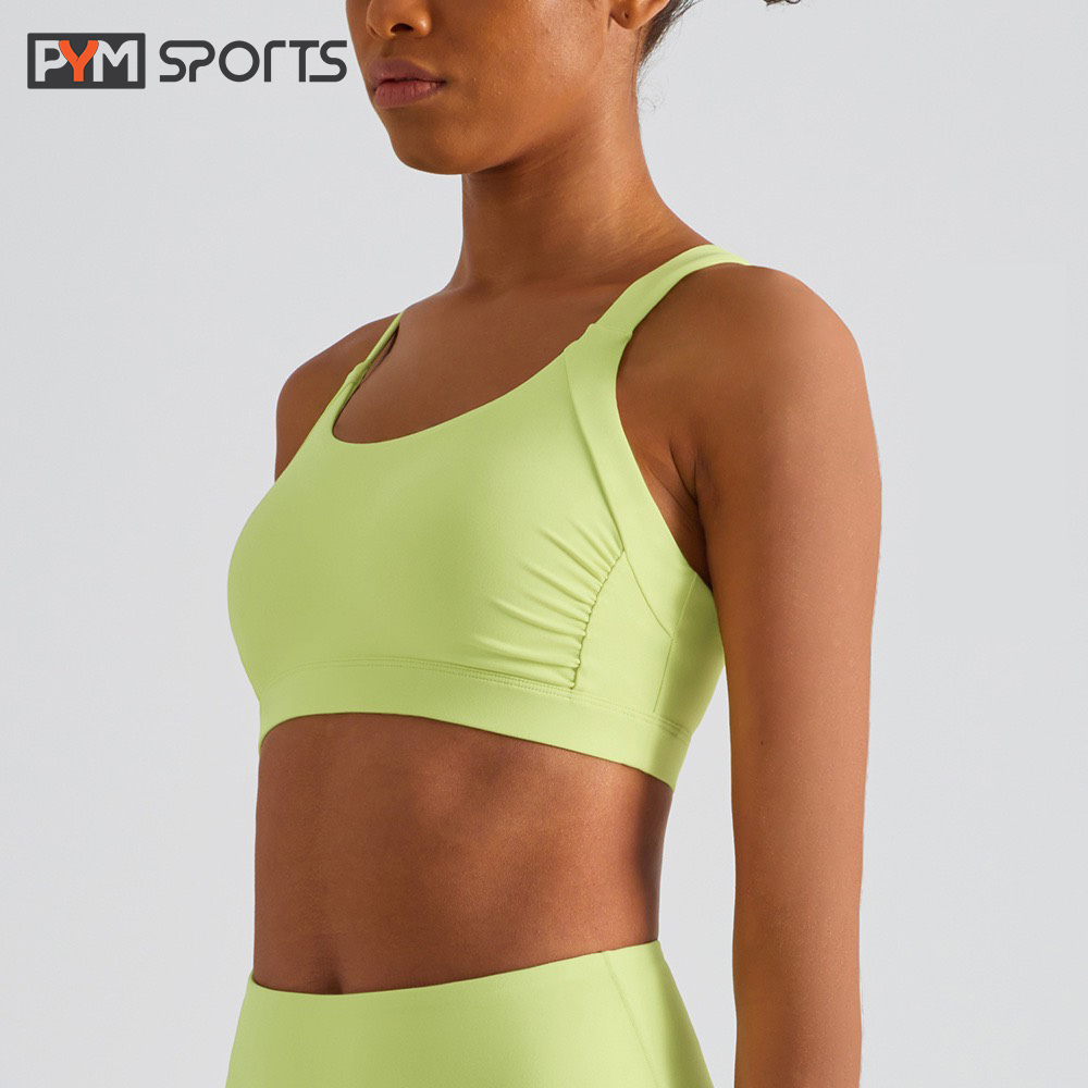 Áo bra tập gym - yoga PYMSPORT - PYMBR036 cao cấp, dây chéo lưng, đệm mút chống sốc nâng ngực kĩ