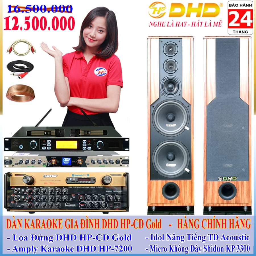 DÀN KARAOKE DHD HP-980 GOLD AMPLY+MIC+BXL (HÀNG CHÍNH HÃNG)