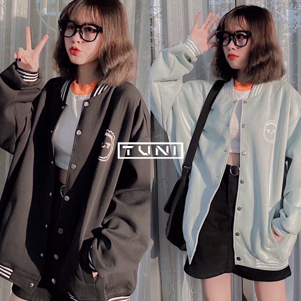 Áo khoác form rộng tay dài BOMBER FACE ulzzang