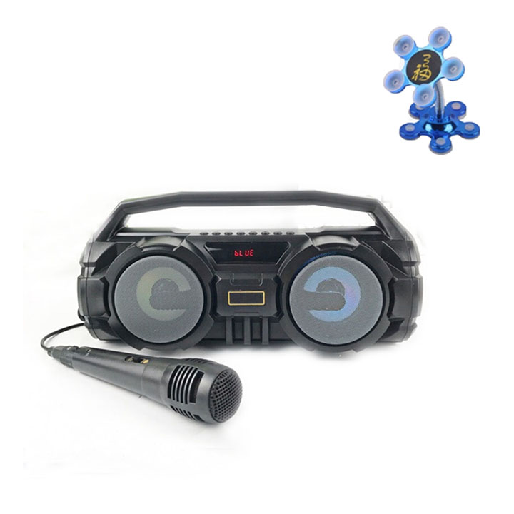 Loa Karaoke Bluetooth Xách Tay KM S1 Siêu Bass Kèm Mic Hát Tặng Giá Đỡ Điện Thoại Hình Hoa