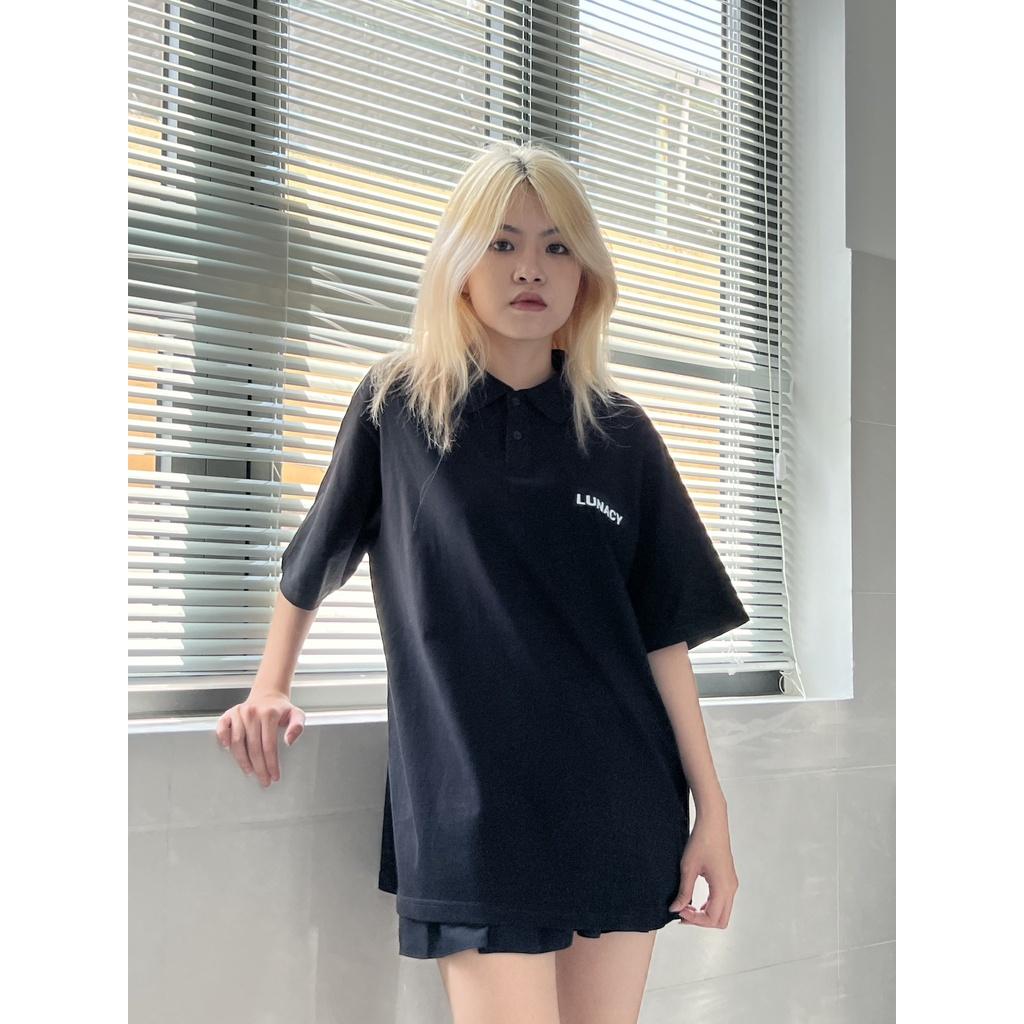 Áo thun polo BASIC phông tay lỡ nam nữ form rộng Local Brand LUNACY