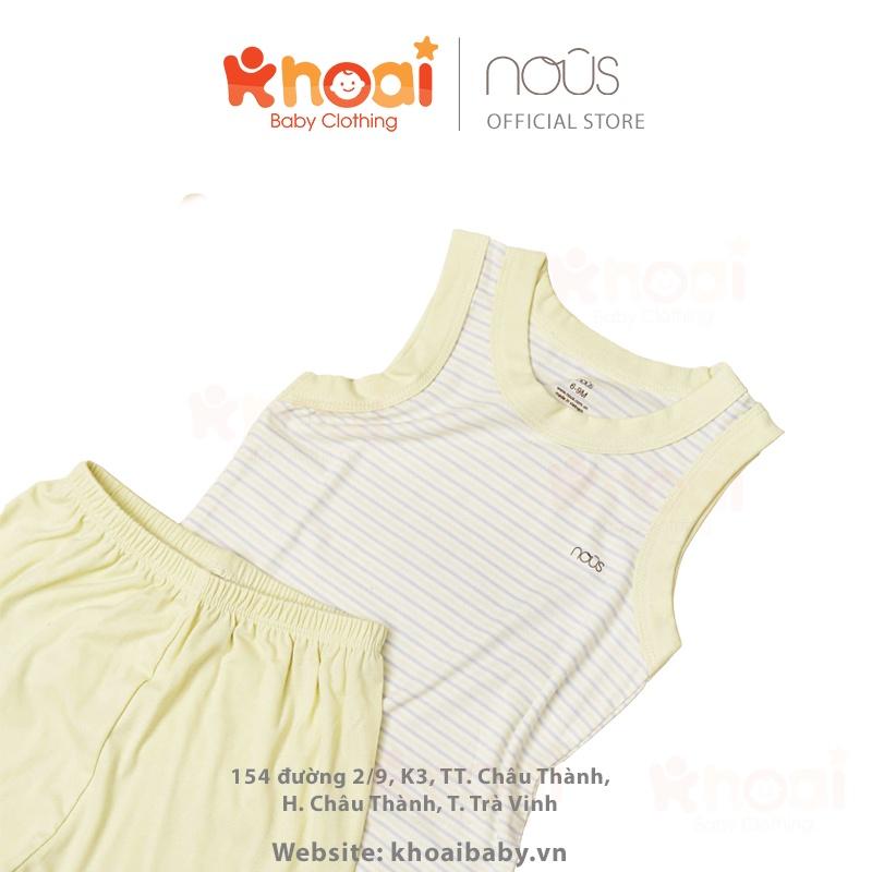 Bộ ba lỗ Nous petit kẻ xanh lá - Chất liệu Nu Petit 95% cotton thiên nhiên