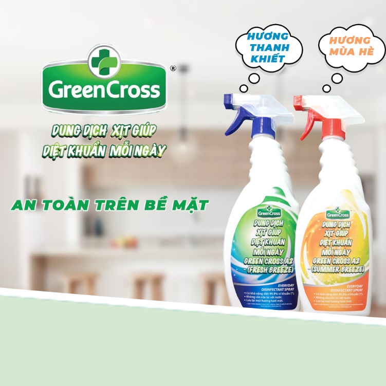 Combo Dung Dịch Xịt Khuẩn Bề Mặt GREEN CROSS A2 500ml