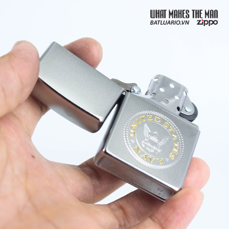 Bật Lửa Zippo 49148 – Zippo Us Navy Satin Chrome