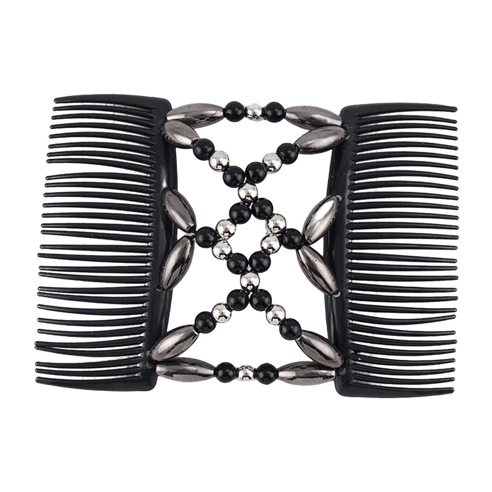 Beads Hair Combs Bun Making Tool Bead Hairpins Accessories Hair Clips Elastic Headwear for Stage Birthday Daily Party Decoration