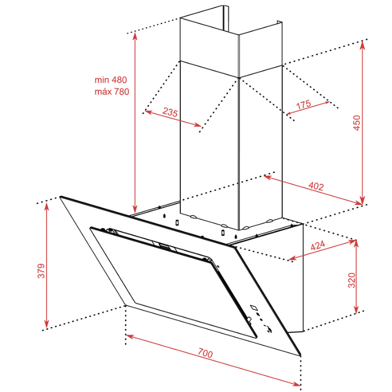 Hình ảnh Máy hút mùi TEKA DVT 78660 TBS BK - Hàng Chính Hãng