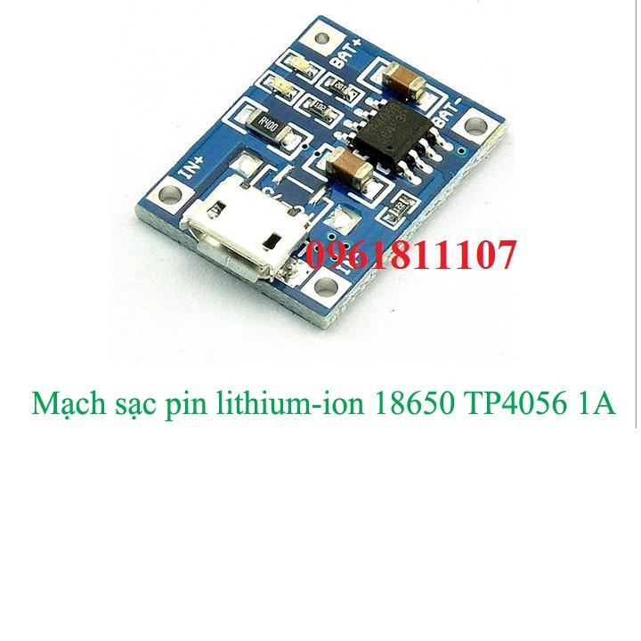 3 Mạch sạc pin lithium 18650 1A cổng micro USB