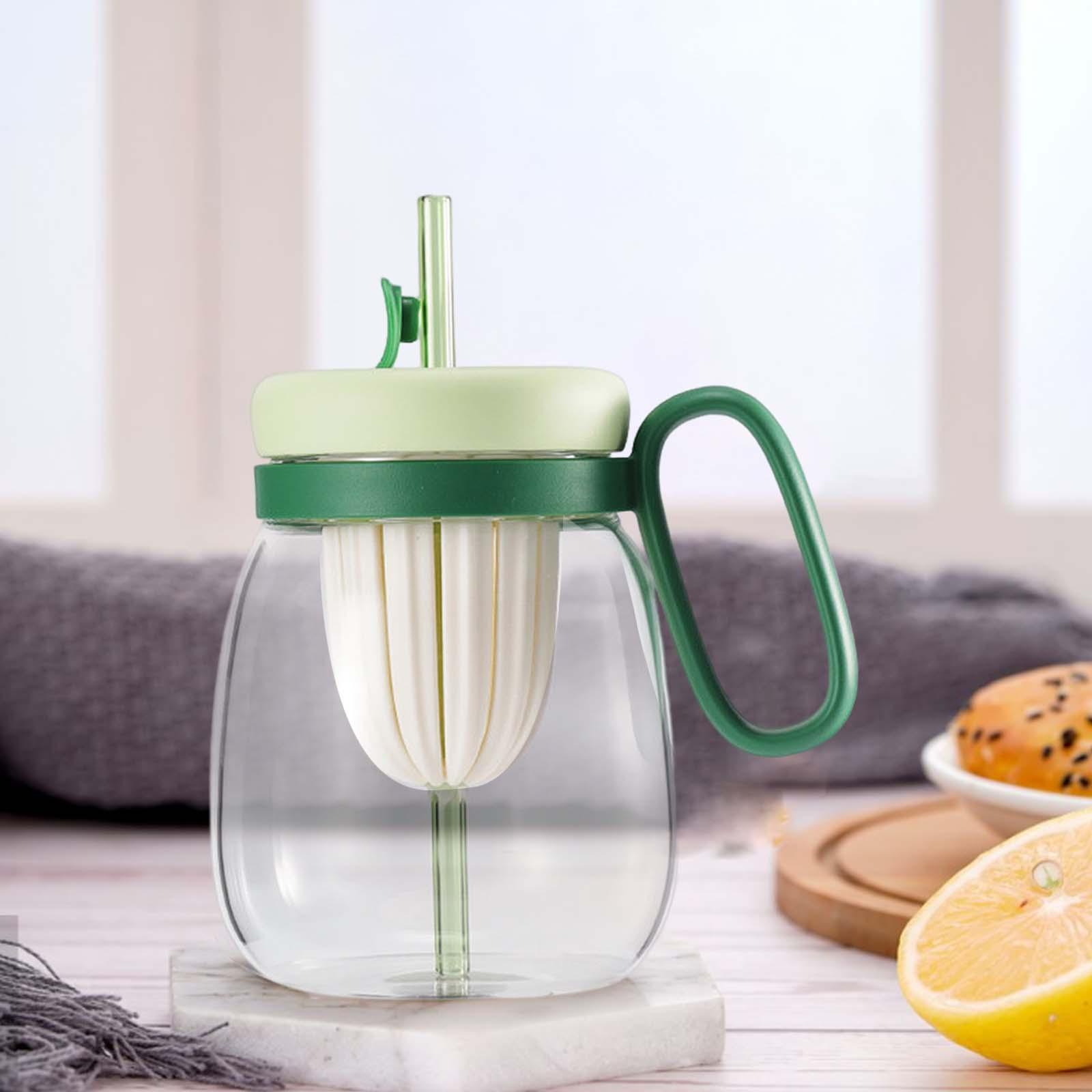 Glass Tumbler with Tea Infuser Water Bottle with Straw for Teen Girls Hiking