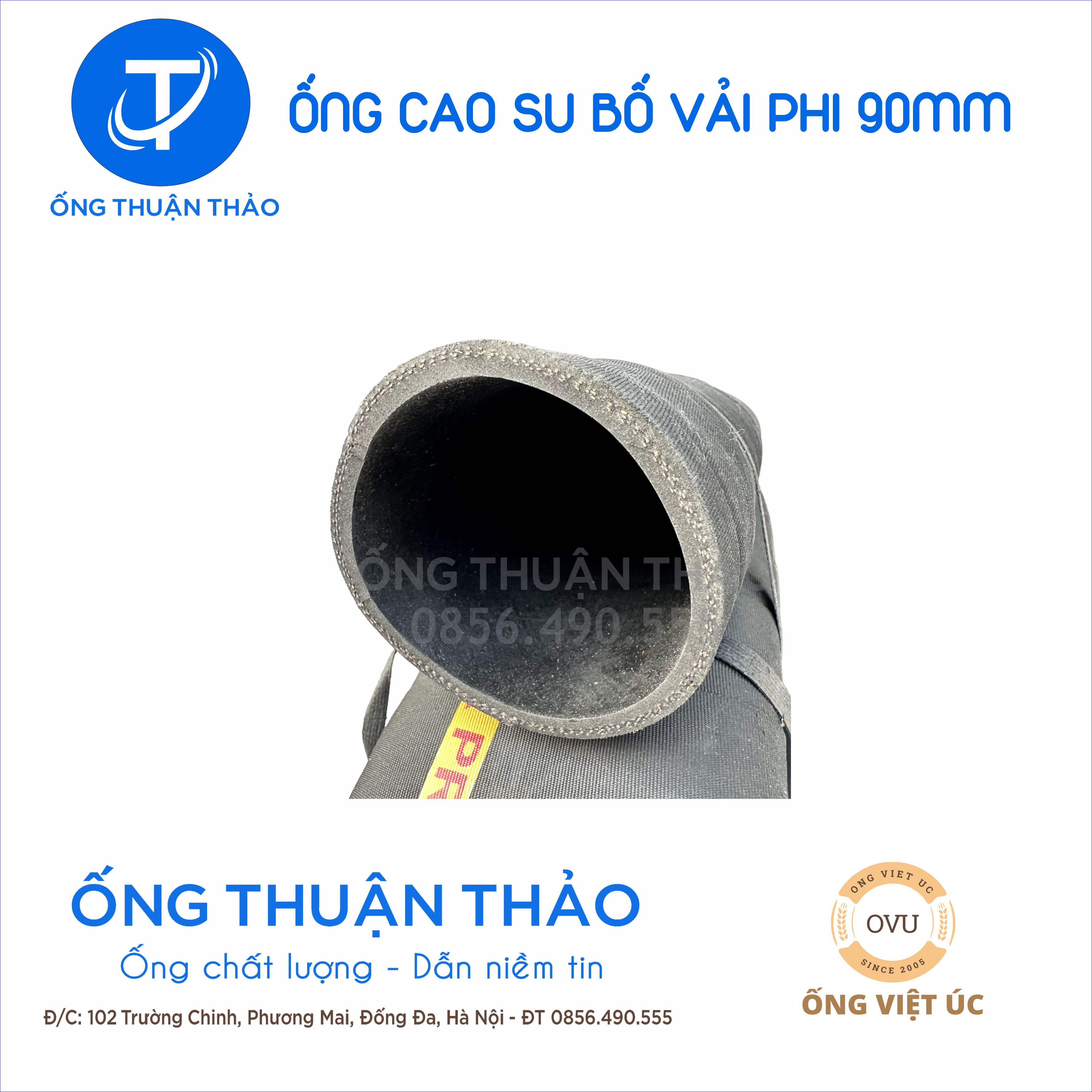 Ống cao su bố vải KT phi 90MM cuộn 10 mét Nhập Khẩu - Ống Chống Phá Chống Nổ thuận thảo