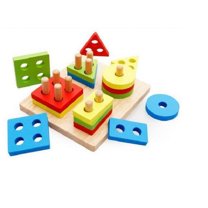 Đồ chơi thả hình 4 trụ cho bé