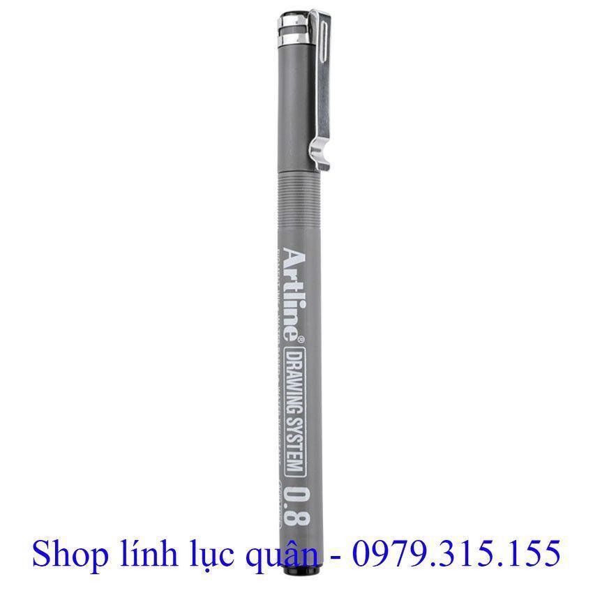 Bút tham mưu đệm màu vẽ kí hiệu tham mưu - Artline 0.8mm xanh - đỏ - đen