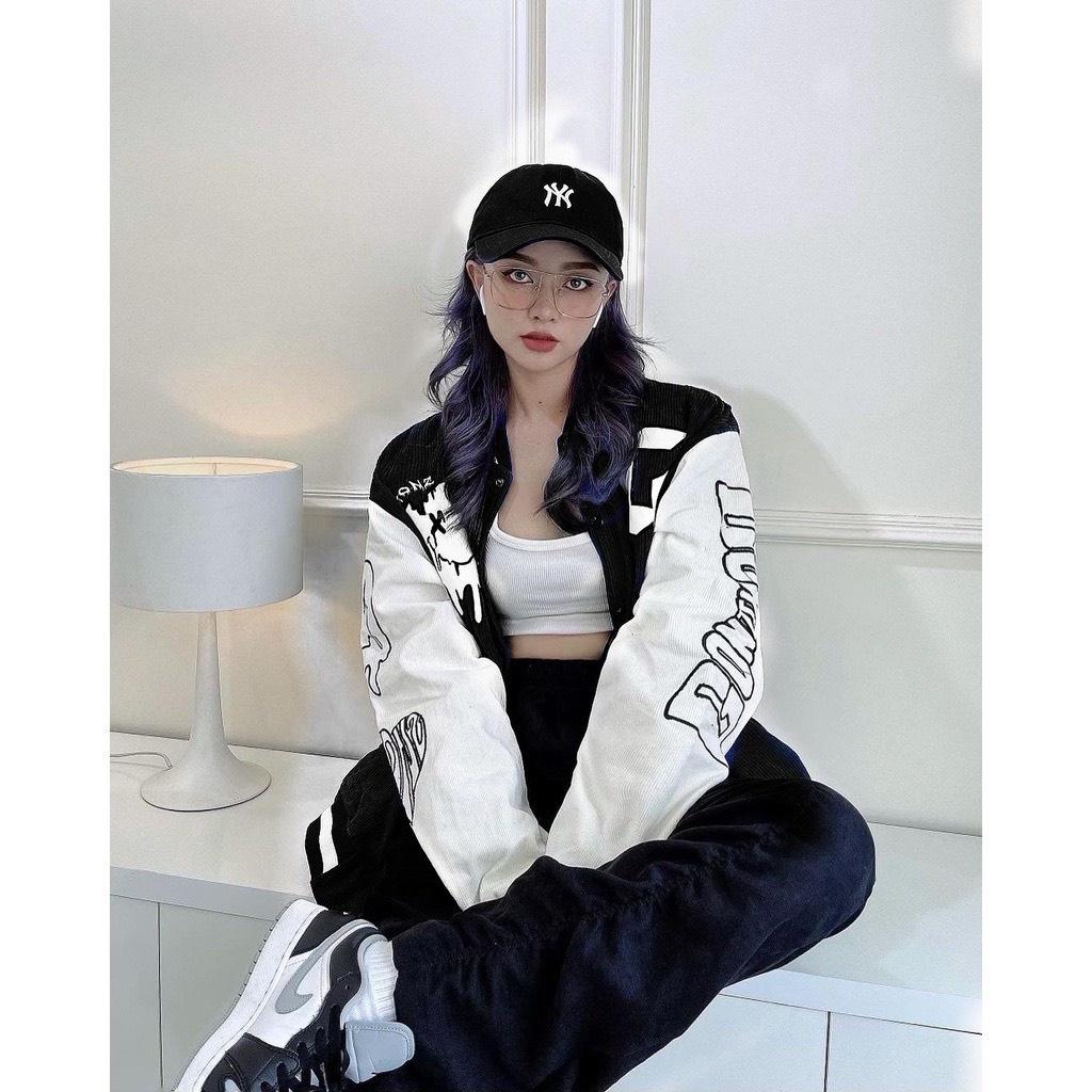 Áo Khoác Bomber Nhung Tăm 2 Lớp Jacket Varsity Logo Thêu G Form rộng Unisex Nam Nữ Couple, Áo Khóac Form Rộng Nhung Tâm Jacket Varsity Graffiti V4, Áo Khóac Nhung Tâm Jacket Varsity Form Rộng Gonz