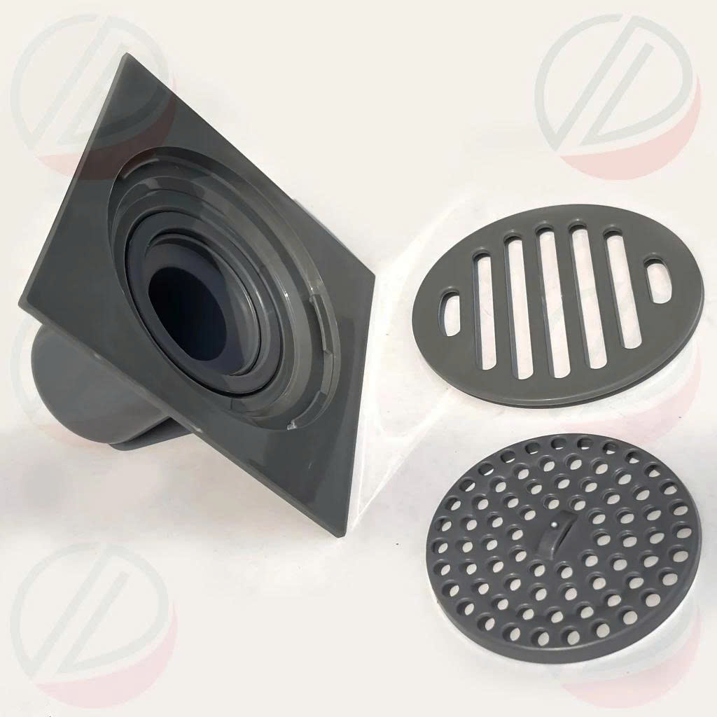 Hố Ga Phểu Thoát Sàn Lọc Rác Chống Hôi Bằng Nhựa ABS Không Lo Gỉ Sét - Nhiều màu mặt vuông 12x12cm