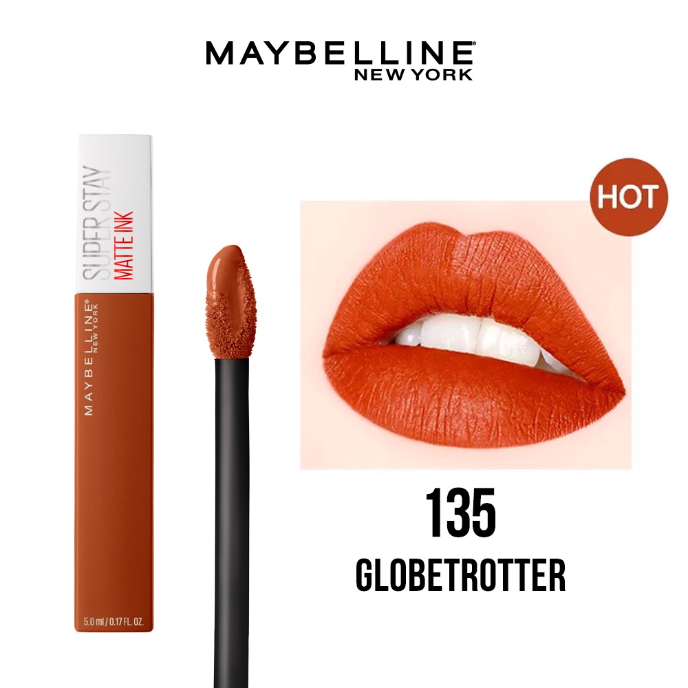 Son Kem Lì 16h Lâu Trôi Maybelline New York Super Stay Matte Ink Lipstick 5ml Màu 135 Globetrotter