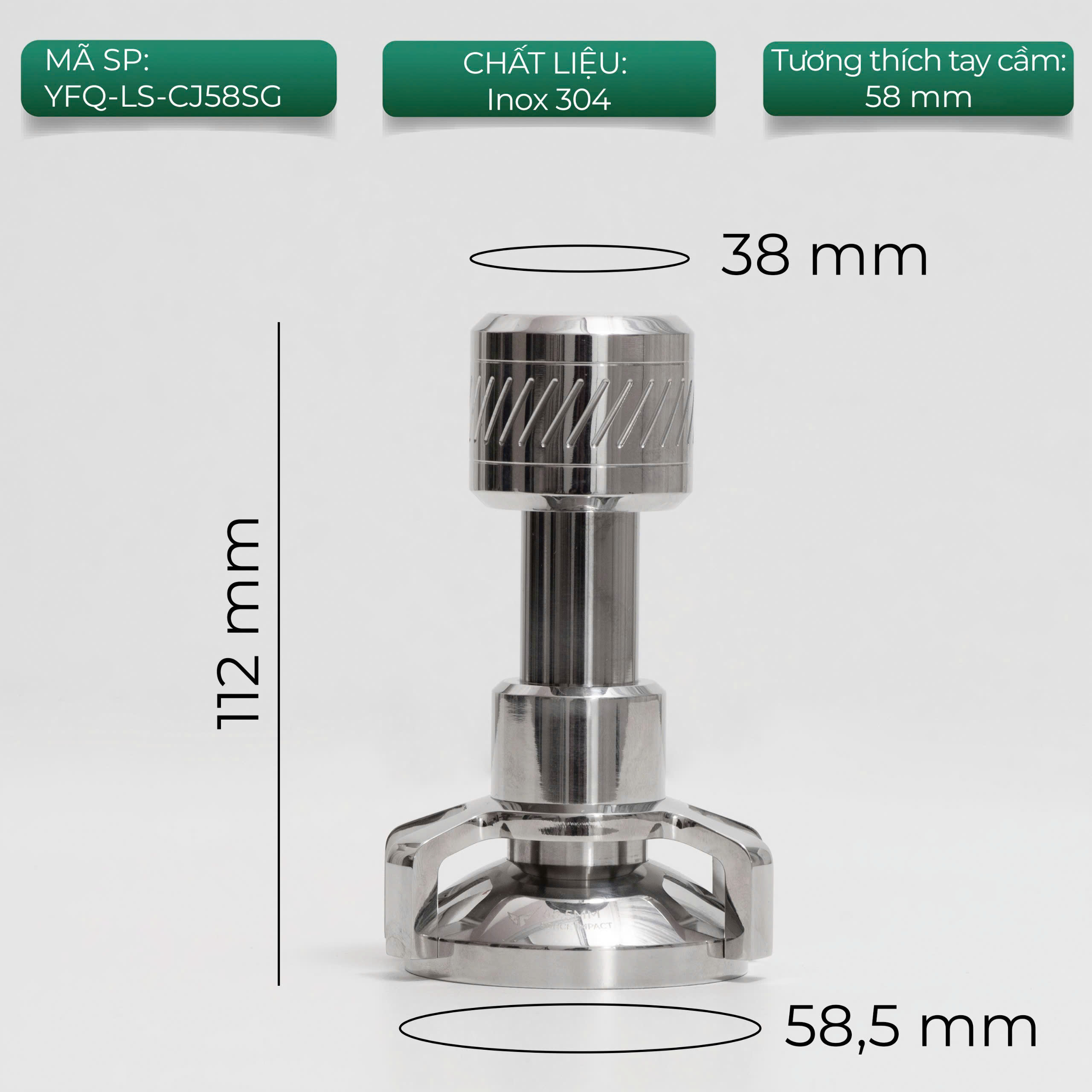 Feepie Tamper cố định lực cân bằng full Inox 304 THOR