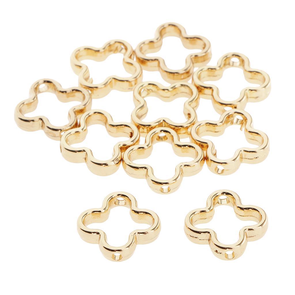 10 Pieces Metal Geometric Hollow Charms Pendant for DIY Earrings Flower