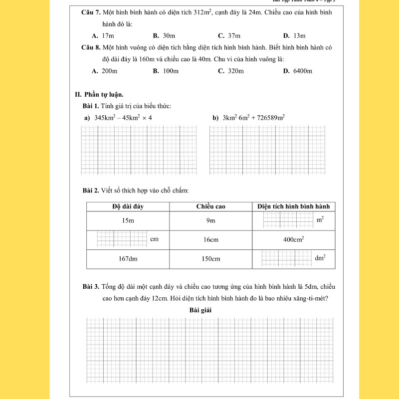 Bài Tập Tuần Toán 4 - Tập 2