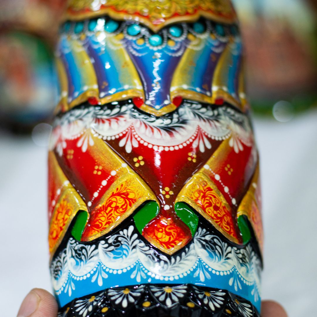 BỘ BÚP BÊ NGA MATRYOSHKA 5 LỚP 20CM CAO CẤP KHẮC CHẠM NỔI HOA VĂN "PHƯỢNG HOÀNG LỬA" CỰC ĐẸP VÀ SANG TRỌNG
