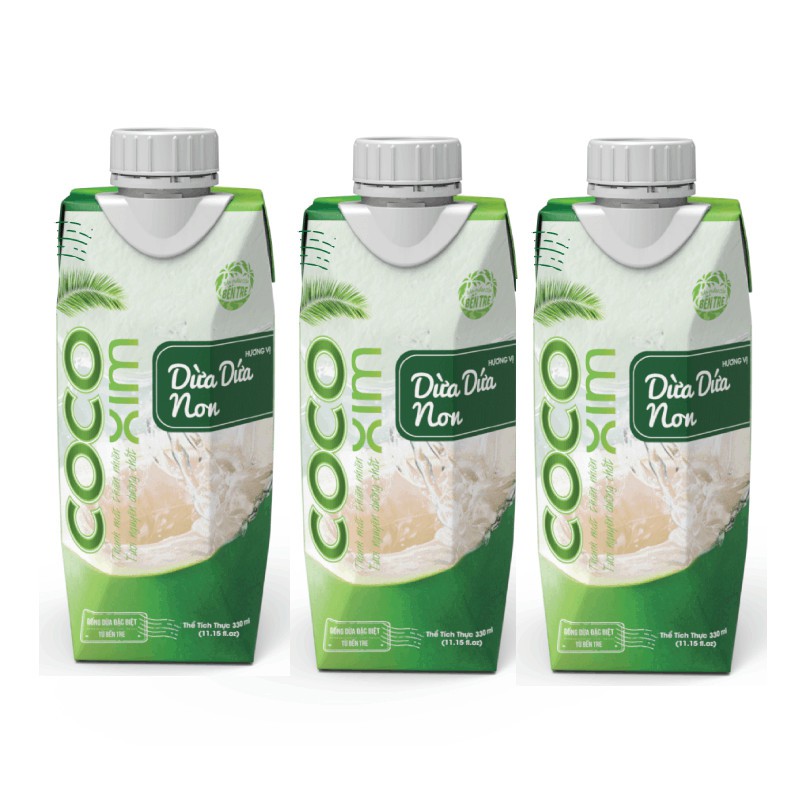 Thùng nước dừa đóng hộp Cocoxim dừa dứa non 330ml (1 thùng 24 hộp)