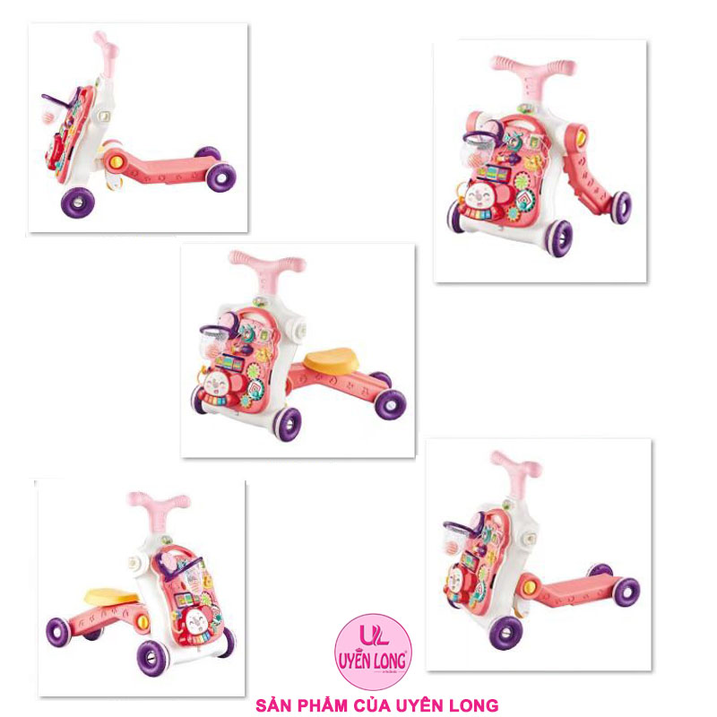 Xe Tập Đi Đa Năng 5in1 Mẫu Mới, Bản Tiếng Anh,Điều Chỉnh Độ Cao,Tốc Độ