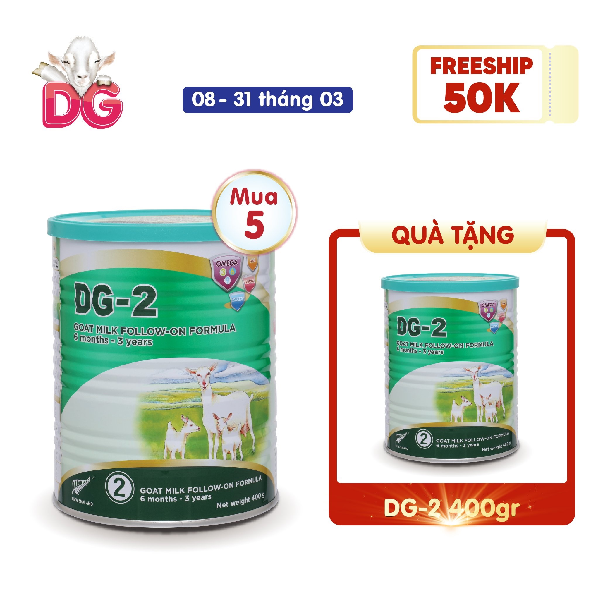 Sữa dê công thức DG-2 Goat Milk Follow-On Formula