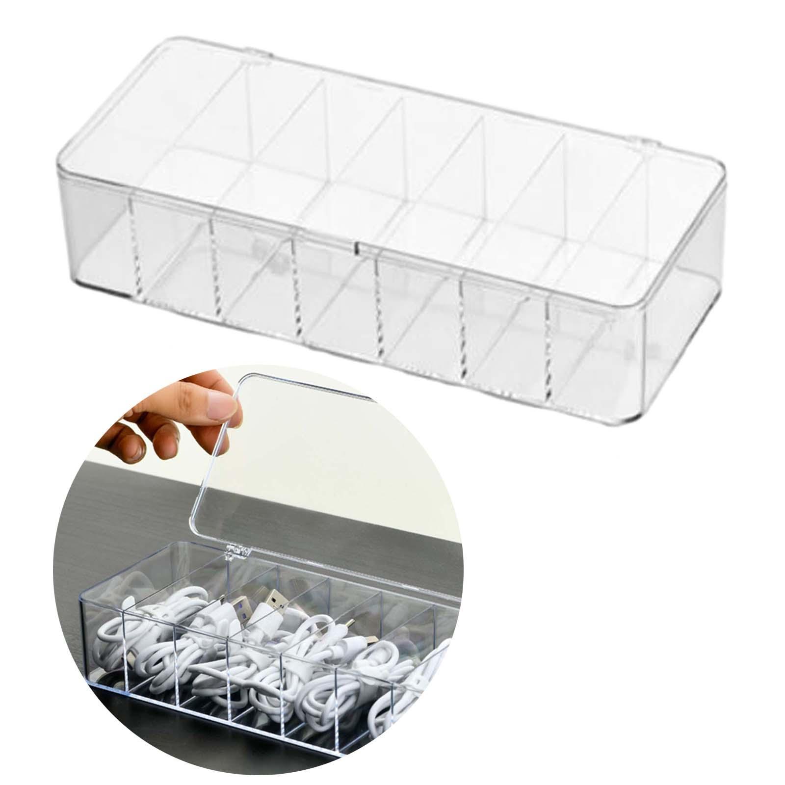 Power Cord Organizer Cable Management Box Acrylic Organizer for Candy Bracelets Earrings Office Mobile Phone Chargers