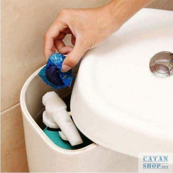 Viên tẩy bồn cầu toilet nhà vệ sinh khử mùi hôi diệt khuẩn tận gốc chống ố vàng dạng nén GD404-TayBC