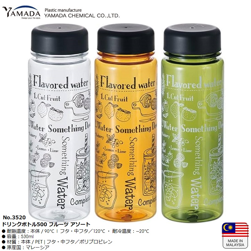Bình nước tritan Yamada Fruit 500ml - Hàng Nội Địa Nhật Bản