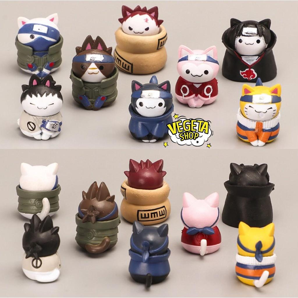 Mô hình Naruto - Mô hình Mèo Tsum Tsum Cosplay Naruto Sasuke Sakura Kakashi Gaara Iruka Shikamaru Itachi chibi dễ thương