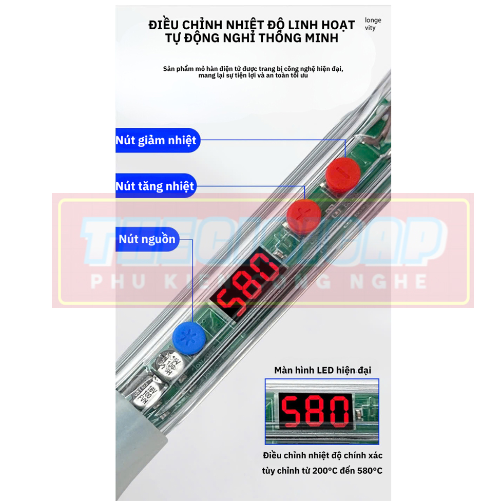 ROGTZ Mỏ Hàn Điều Chỉnh Nhiệt Độ 936DR-L 80W Có Màn Hình LCD - Hàng Nhập Khẩu