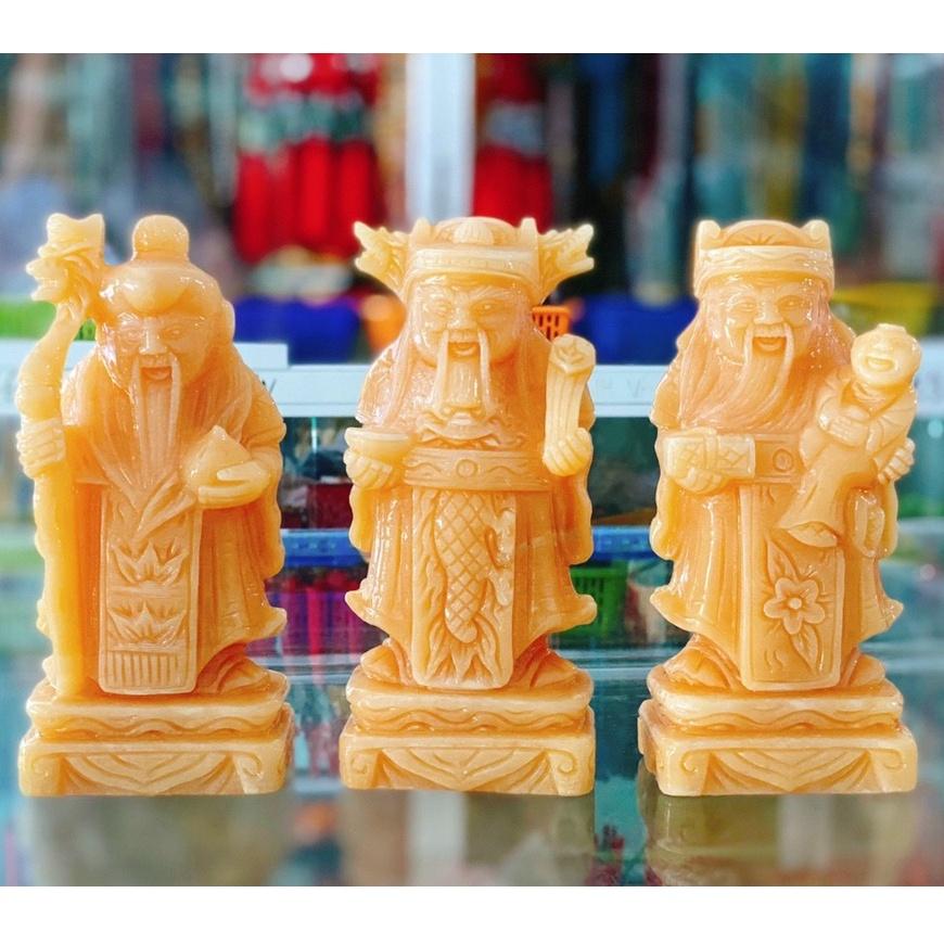 Bộ Tam Đa Phúc Lộc Thọ Đá Ngọc Hoàng Long, Đá Onyx Xanh - Cao 15cm & 20cm