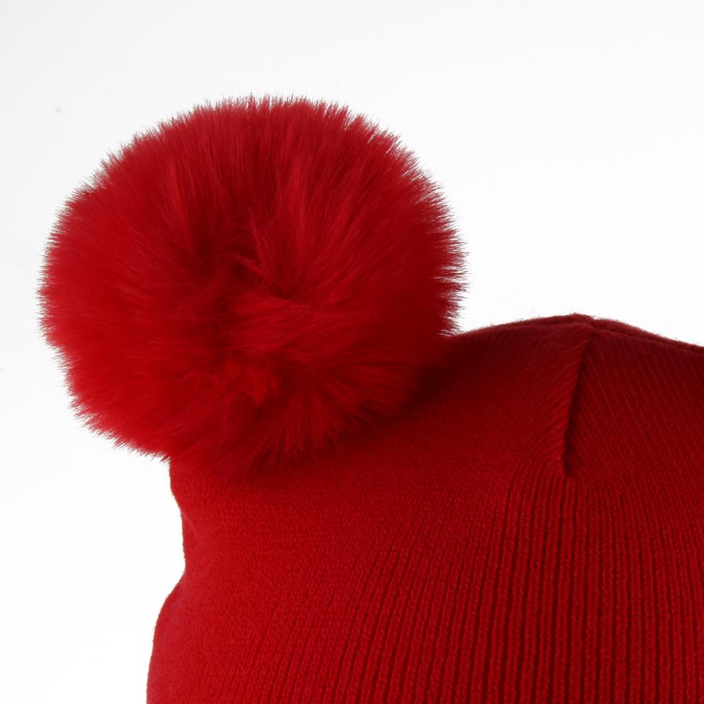 2pcs set Baby Winter Warm Knit Hat Infant Toddler Pom Beanie Cap