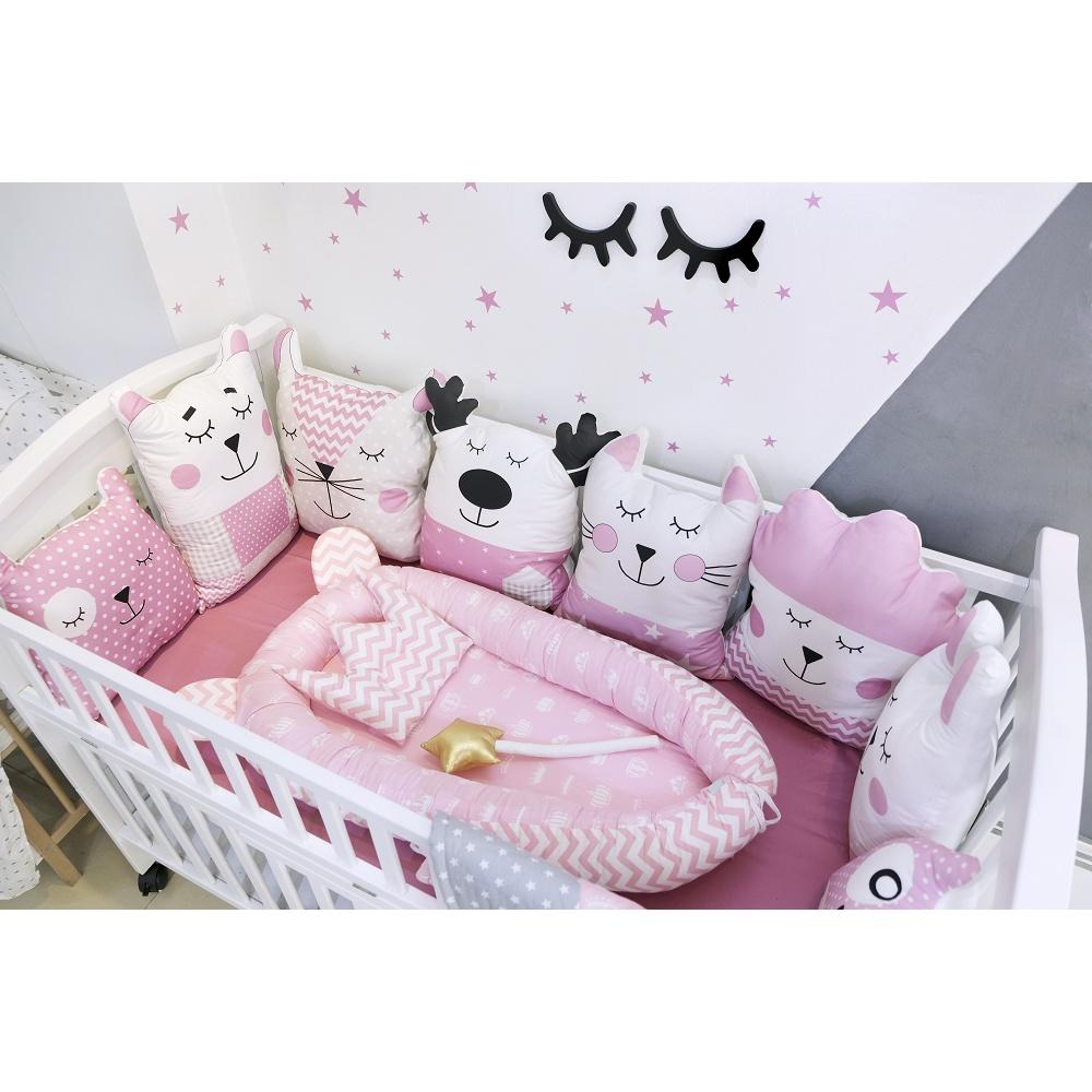 Quây cũi vải hình con thú cho bé RUNA KIDS - Chất liệu Cotton cao cấp, giúp hạn chế va đập, bảo vệ an toàn cho bé