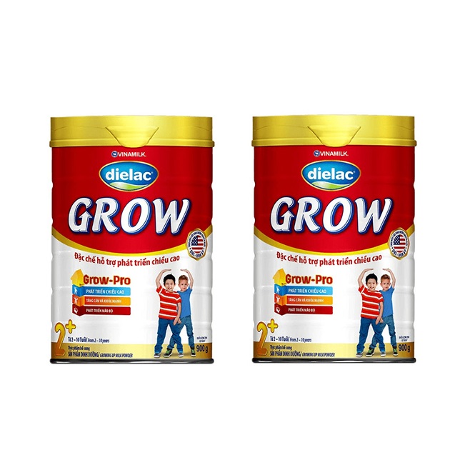 BỘ 2 LON SỮA BỘT VINAMILK DIELAC GROW 2+ 900G