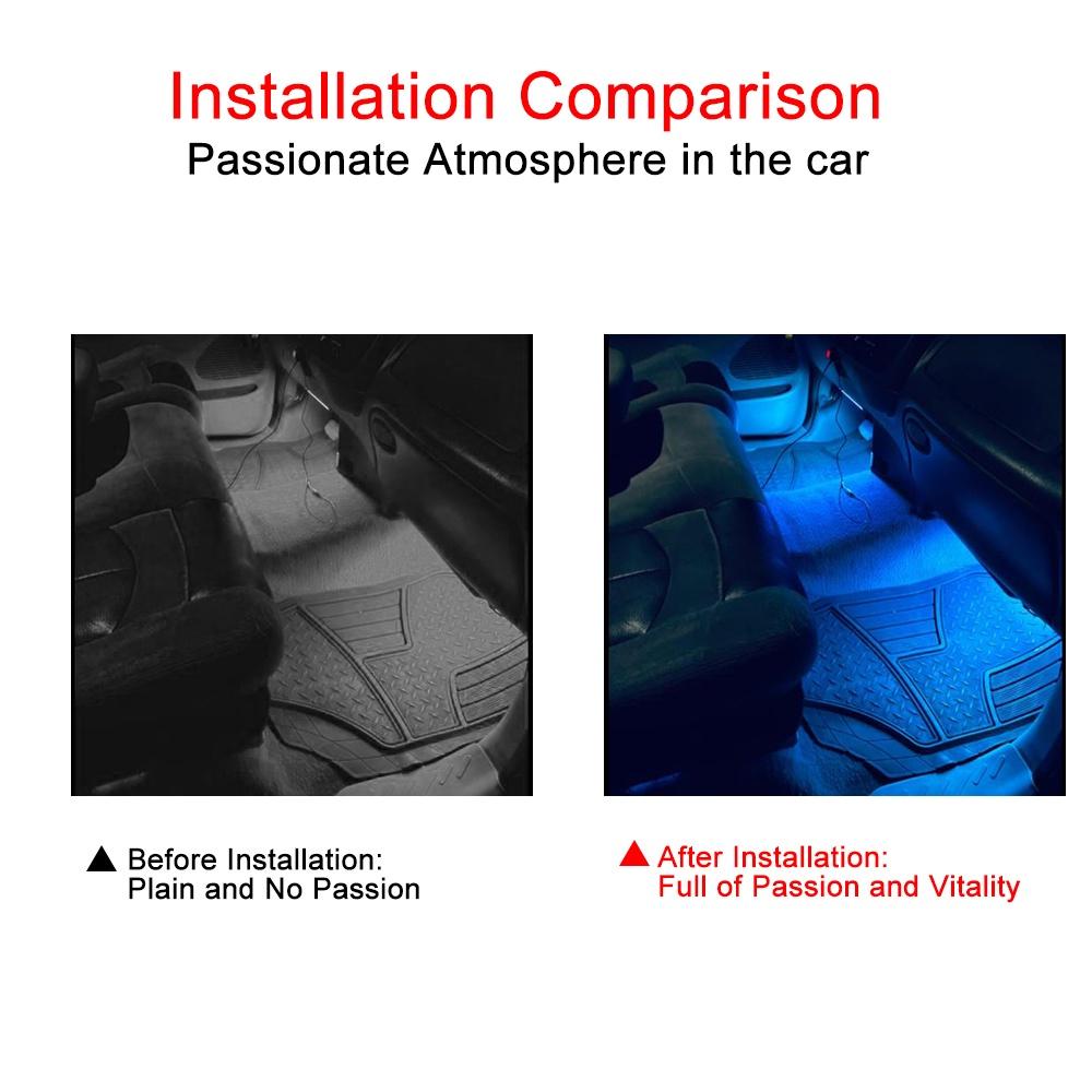 Ambient Lamp Music Voice control App LED Strip Atmosphere Lamp Car Interior Foot Light RGB Remote Control