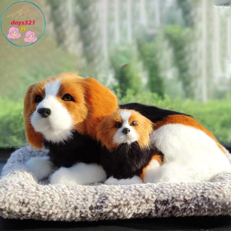 Mẹ con Thú bông GIỐNG THẬT 99% chó mèo sói gấu lõi than hoạt tính lọc không khí khử mùi trang trí xe hơi ô
