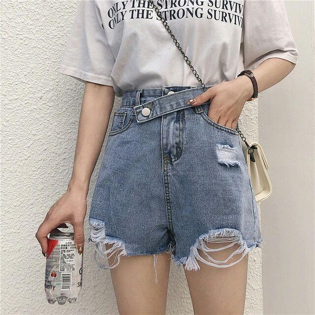 Quần jeans nữ quần jeans rách cá tính